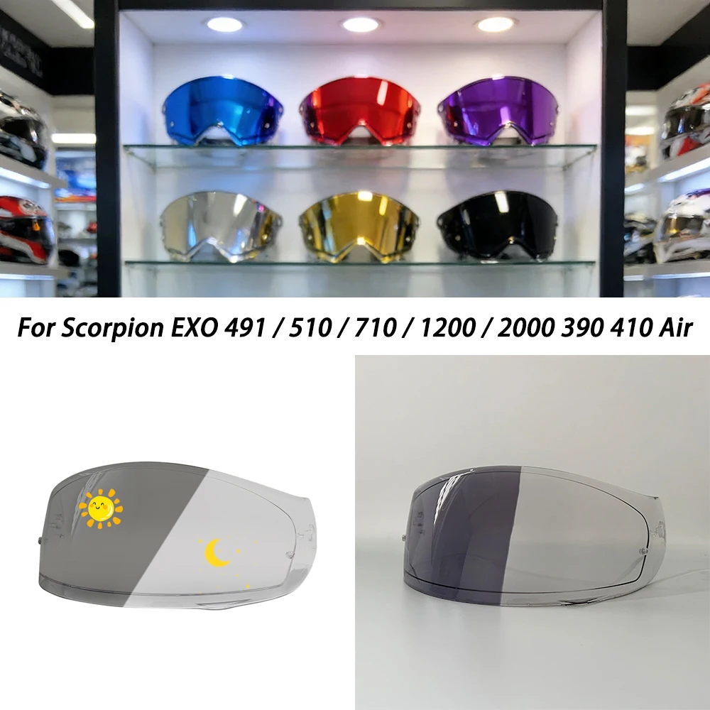 

Фотохромный визор для Scorpion EXO 491 / 510 / 710 / 1200 / 2000 390 410 Air Lens, фотохромная линза с защитой от УФ-излучения, автозатемняющаяся линза
