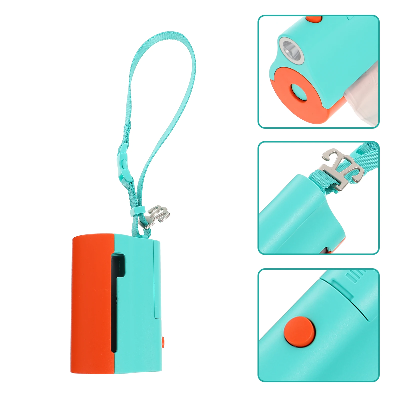 موزع أكياس أنبوب الحيوانات الأليفة، حامل نفايات الكلاب المتين، محمول للمشي في الهواء الطلق، خفيف الوزن مع مصباح يدوي بحبل متوافق