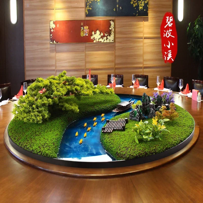 JJ Dining Table Middle Decoration Flower Spray  Ornaments Turntable round Table Core Decoration Hotel Dining Table Craft