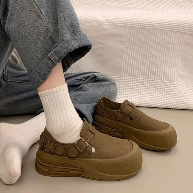 

Женская обувь, оригинальная женская обувь на высокой платформе с круглым носком, корейская 39, новинка, модельер Y2k, роскошная вулканизированная обувь