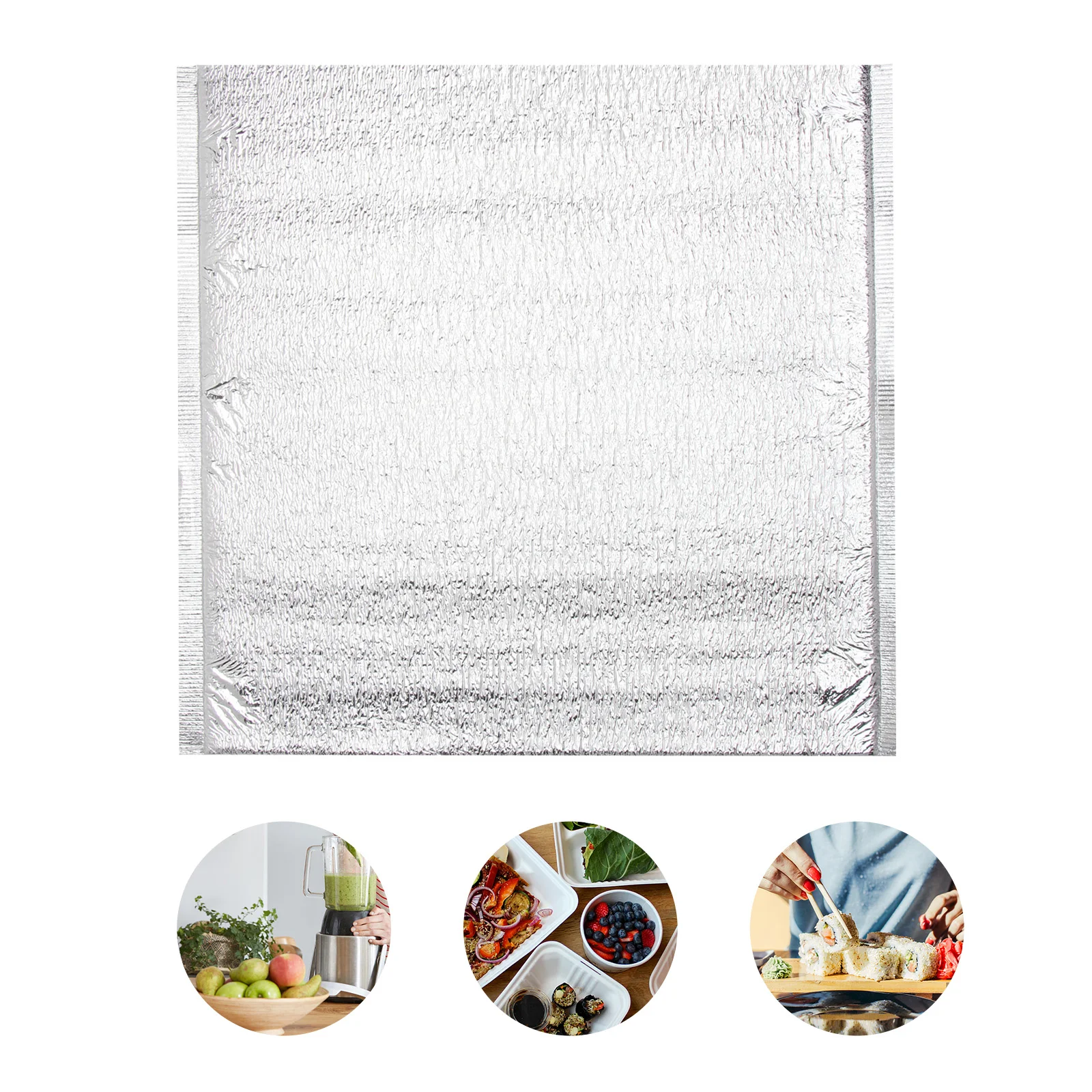 Food Insulated Pouch Disposable Aluminum Foil Bags Tinfoil Refrigerated Ice Takeaway 20pcs ((3mm) 30*30cm) Mailers