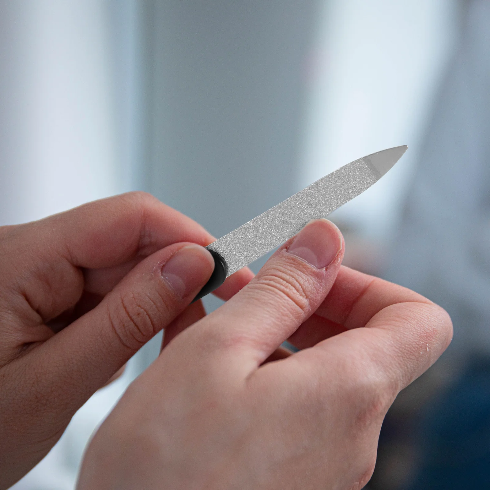 

Stainless Steel Nail File Metalic Durable Lightweight Tool Smooth Handle Quick Filing for Manicure Pedicure Natural Acrylic