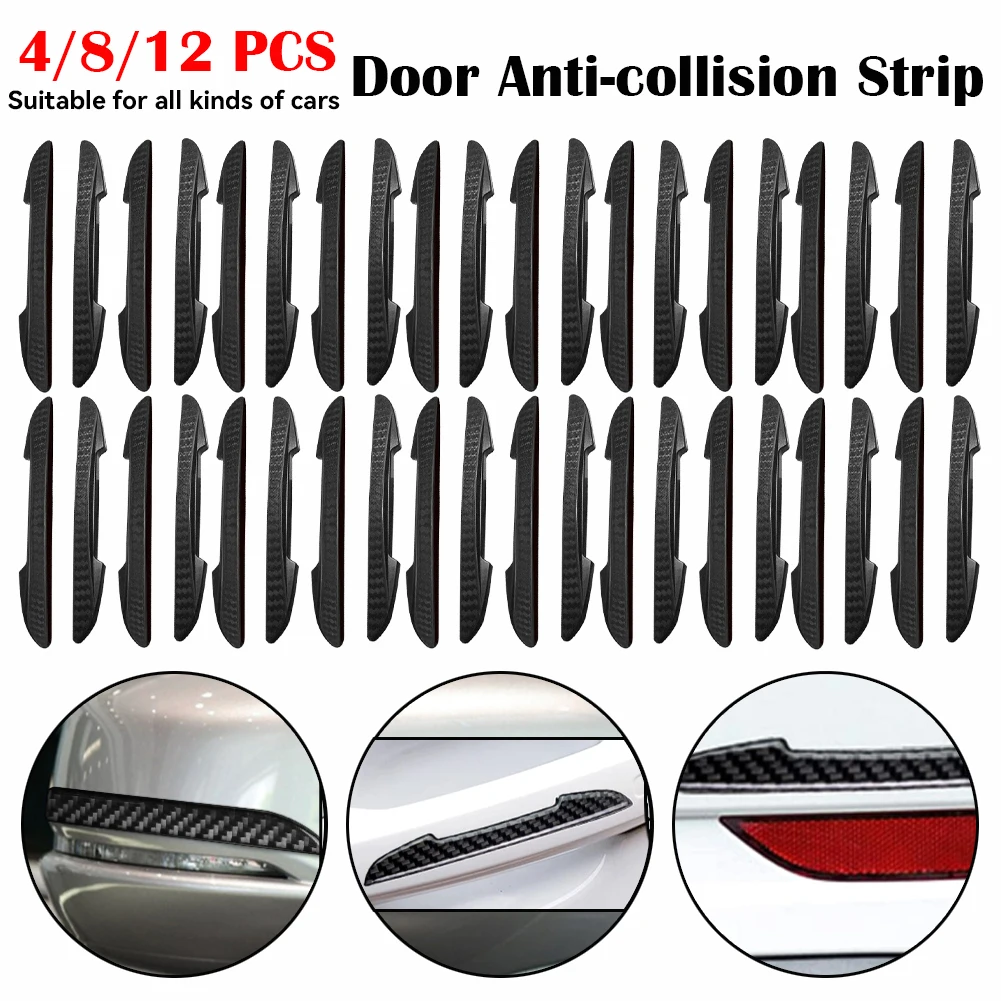 

New 4PCS Protective Strip Car Side Door Edge Protector Scrape Guard Bumper Guards Handle Cover 3D Sticker Car Styling Emblem