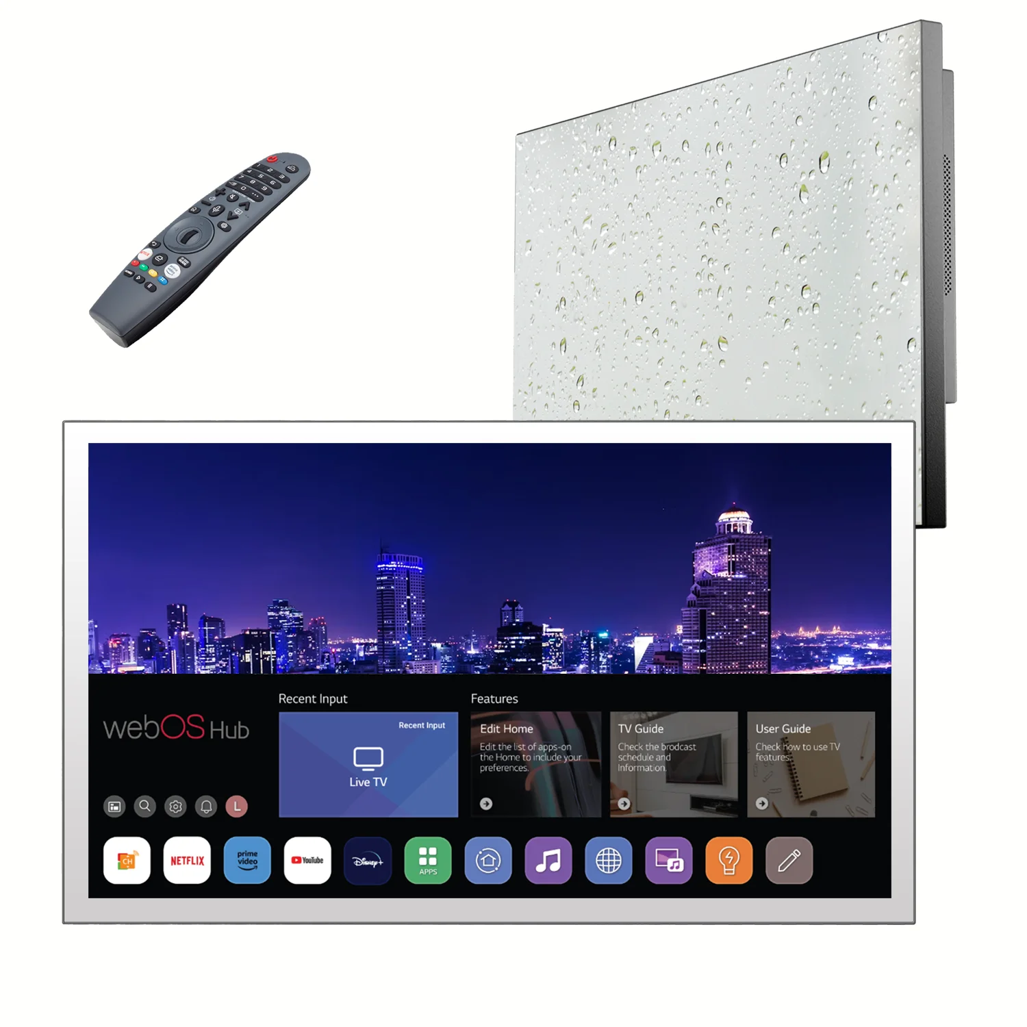 Souria 23.8 Inch Smart Bathroom TV Mirror with Built-in WiFi Bluetooth Voice Control Water Resistant LG webOS DTV System