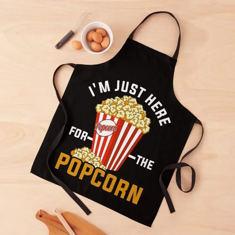 

I'm Just Here For The Popcorn Apron Men'ss Woman Work Useful Things For Kitchen Bib For Kitchen Apron