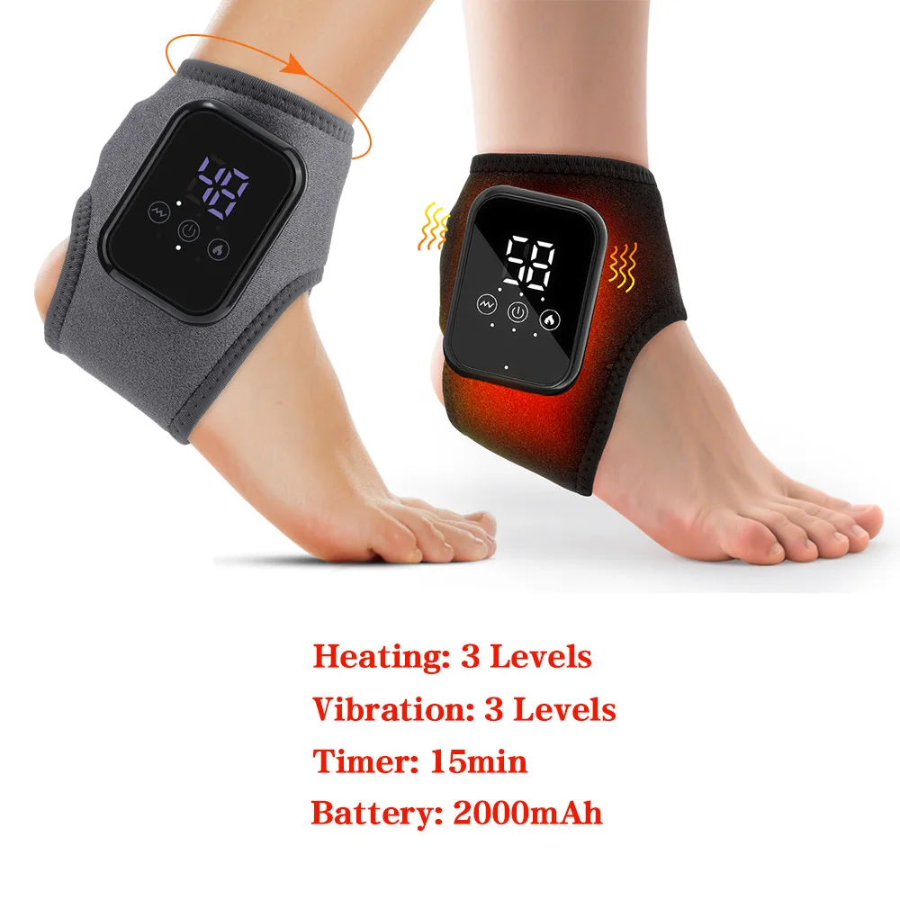 

Электрический тепловой массажер для ног, массажер с подогревом лодыжки, горячий компресс, вибрационный массажер, 3-уровневый бандаж для ног и лодыжки