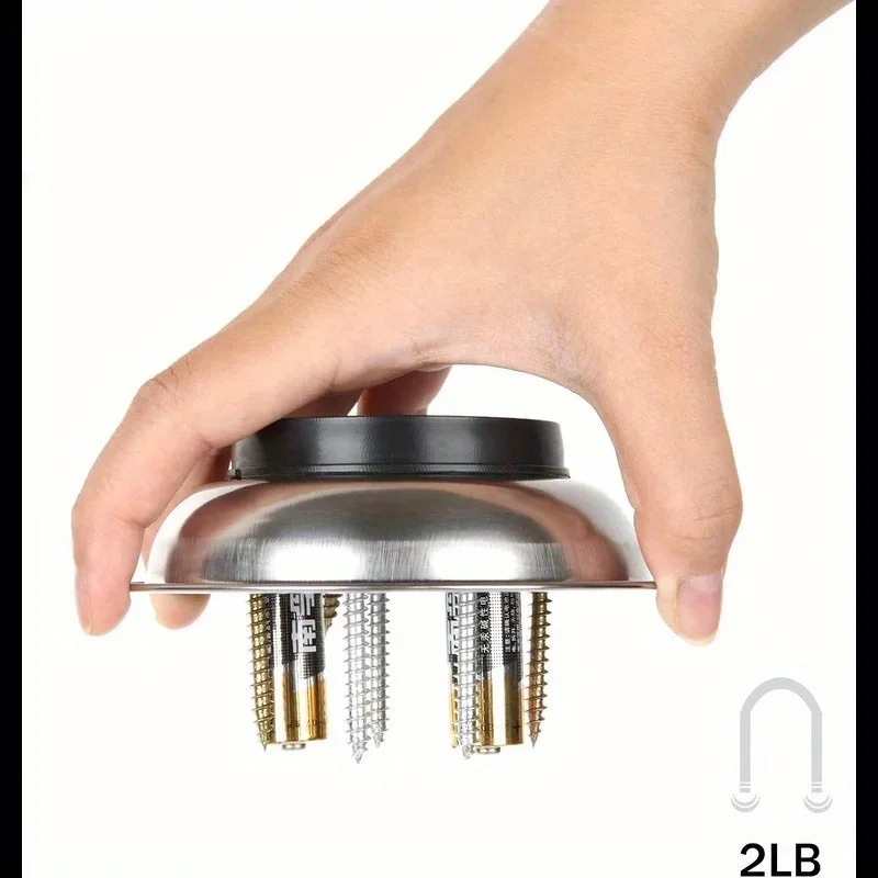 Runde Magnetische Teileablage Schüssel aus Stahl für die Garage zur Sicherung von Muttern, Schrauben und Metallteilen - Werkzeugteile Aufbewahrungsorganizer – Detail 3
