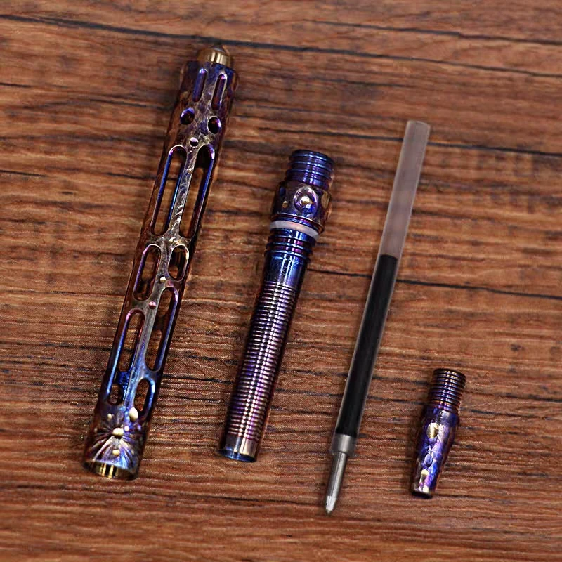 Mini Titanium alloy Tactical Pen Handmade Starry Sky Limited Edition Portable Advanced Business Office Signature Pen  Writing To