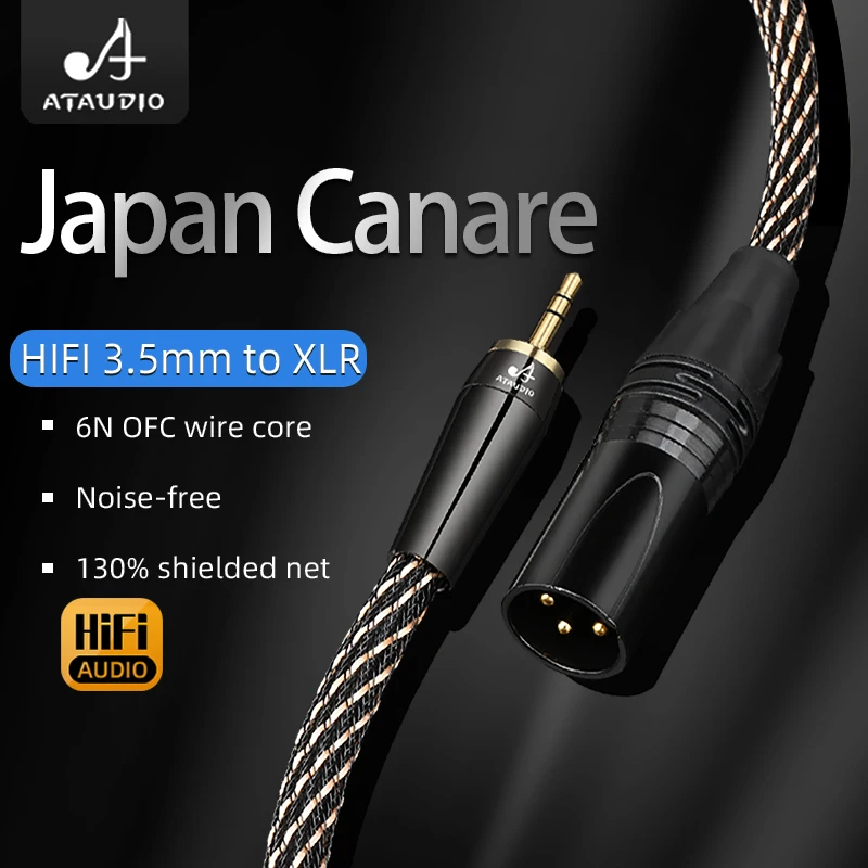 Cavo audio HIFI da 3,5 mm a XLR placcato oro da 3,5 mm maschio a XLR maschio a 3 pin per microfono Altoparlanti Console audio