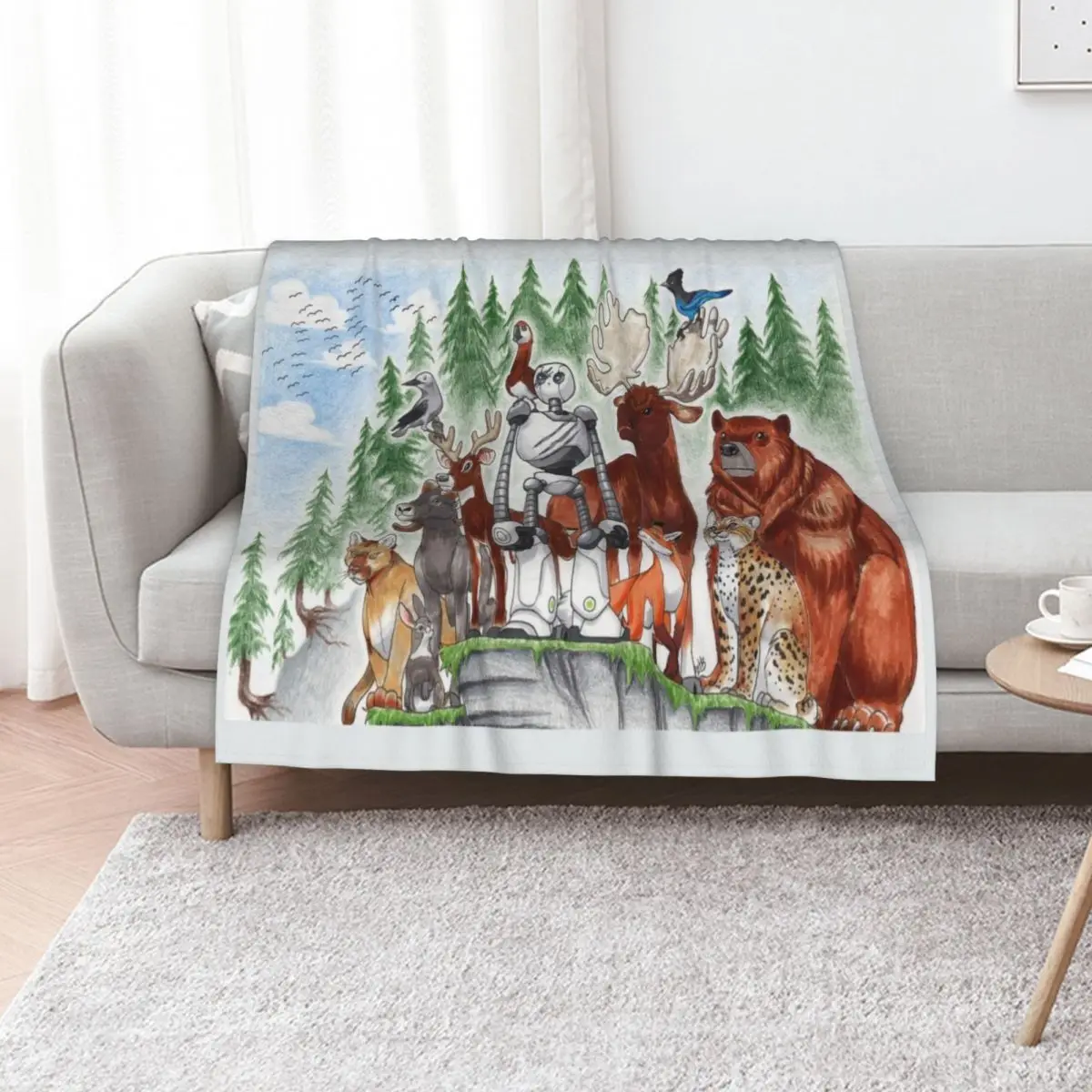 The Wild Robot and friends Throw Blanket blankets and throws Flannel wednesday Polar Flannels Blankets For Sofas Blankets