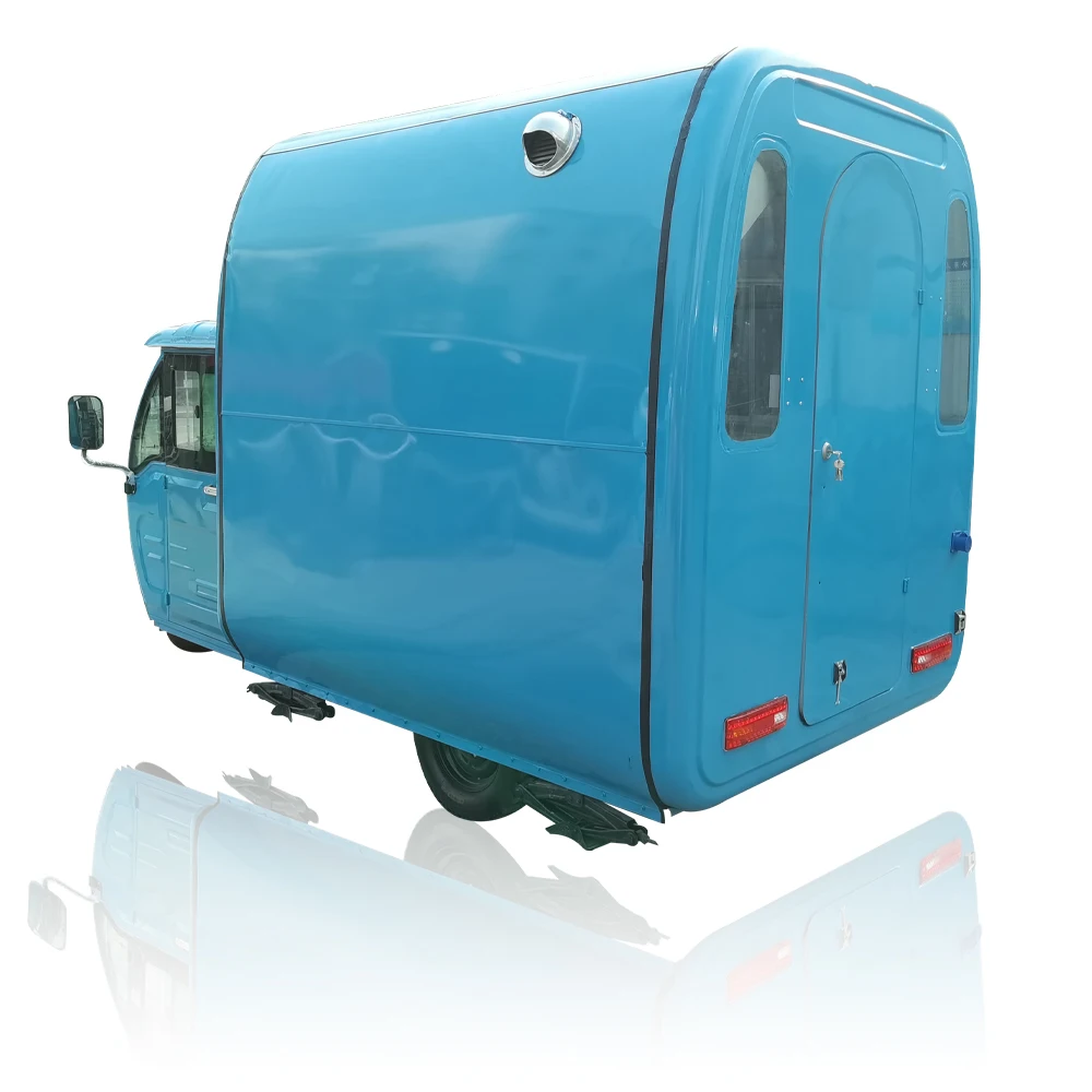 متوفر في المخزون الأزرق 3 عجلات توك توك كهربائي لبيع عربة الغذاء دراجة ثلاثية العجلات كشك القهوة السريعة مقطورة نوع شاحنة متنقلة