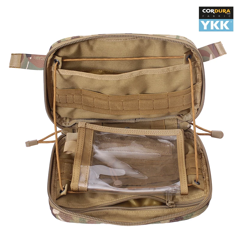 Bolsa de emergência médica ao ar livre, 500D Nylon, Tactical Military Bag, Utility Multi-tool Kit, Molle EDC Acessório, Admin Modular Map Pouch