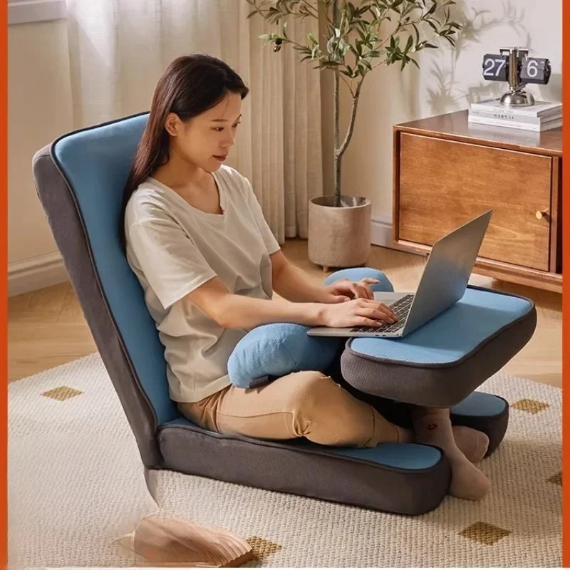Adjustable Backrest Folding Lazy Sofa Tatami Mat With Lumbar Cushion Multi-Purpose Sitting & Reclining Couch For Household
