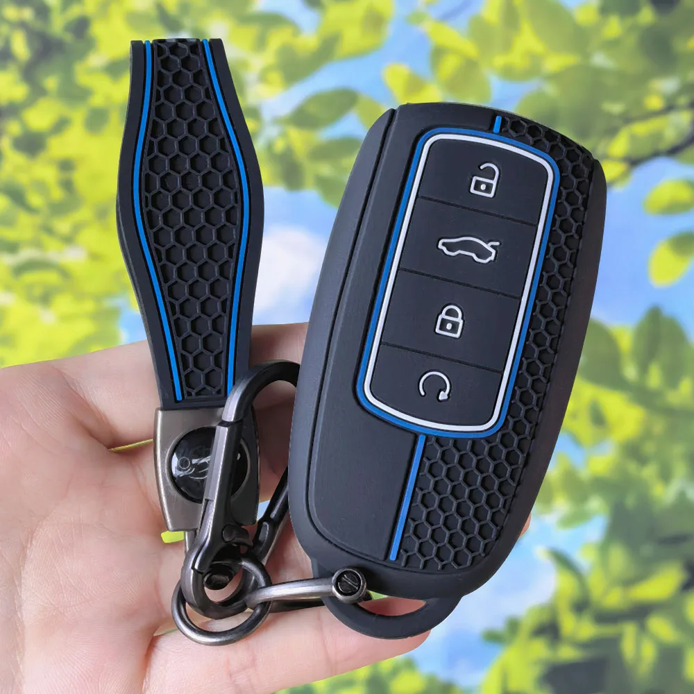 Honeycomb 3‑Button Silicone Key Cover With Keychain for Chery Tiggo 8 Pro 7 Pro 8 PLUS Arrizo 5 Car Remote Fob Protector