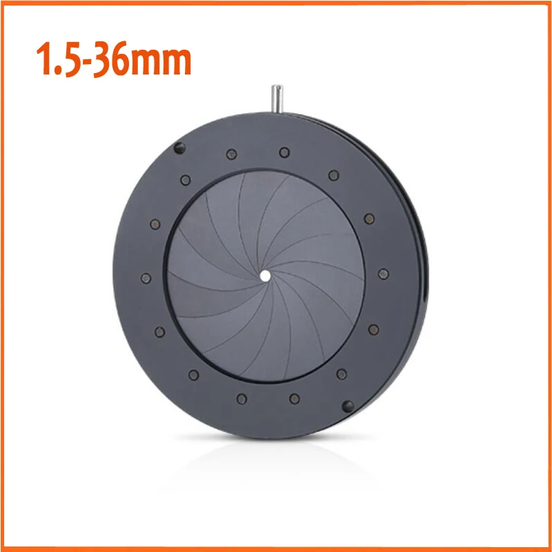 1.5-36MM Zoom Optical Iris Diaphragm Aperture Condenser with 14 Blades for Digital Camera Microscope Light Regulator Adapter