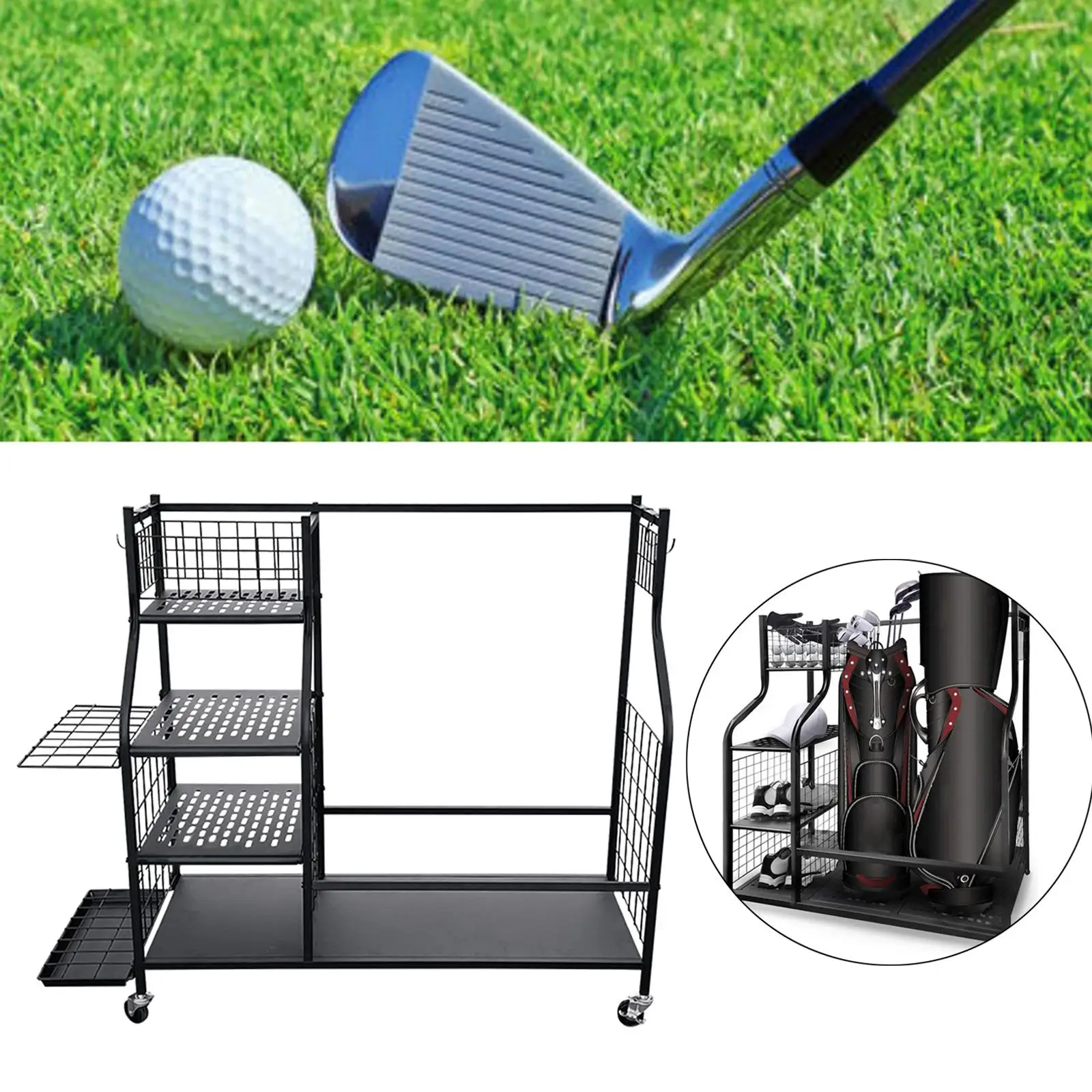 

Golf Bag Storage Rack Golf Storage Garage Organizer Golfing Equipment Metal