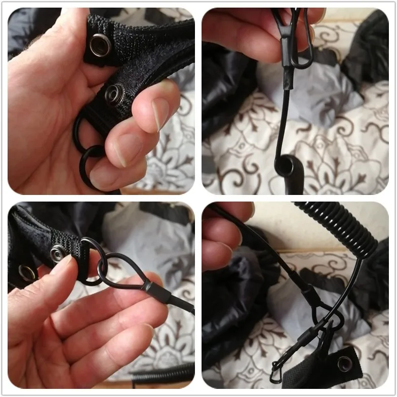 Elastic Lanyard Rope Tactical Anti-lost Military Spring Safety Strap Gun Rope For Key Ring Chain Flashlight Spring Safety Strap