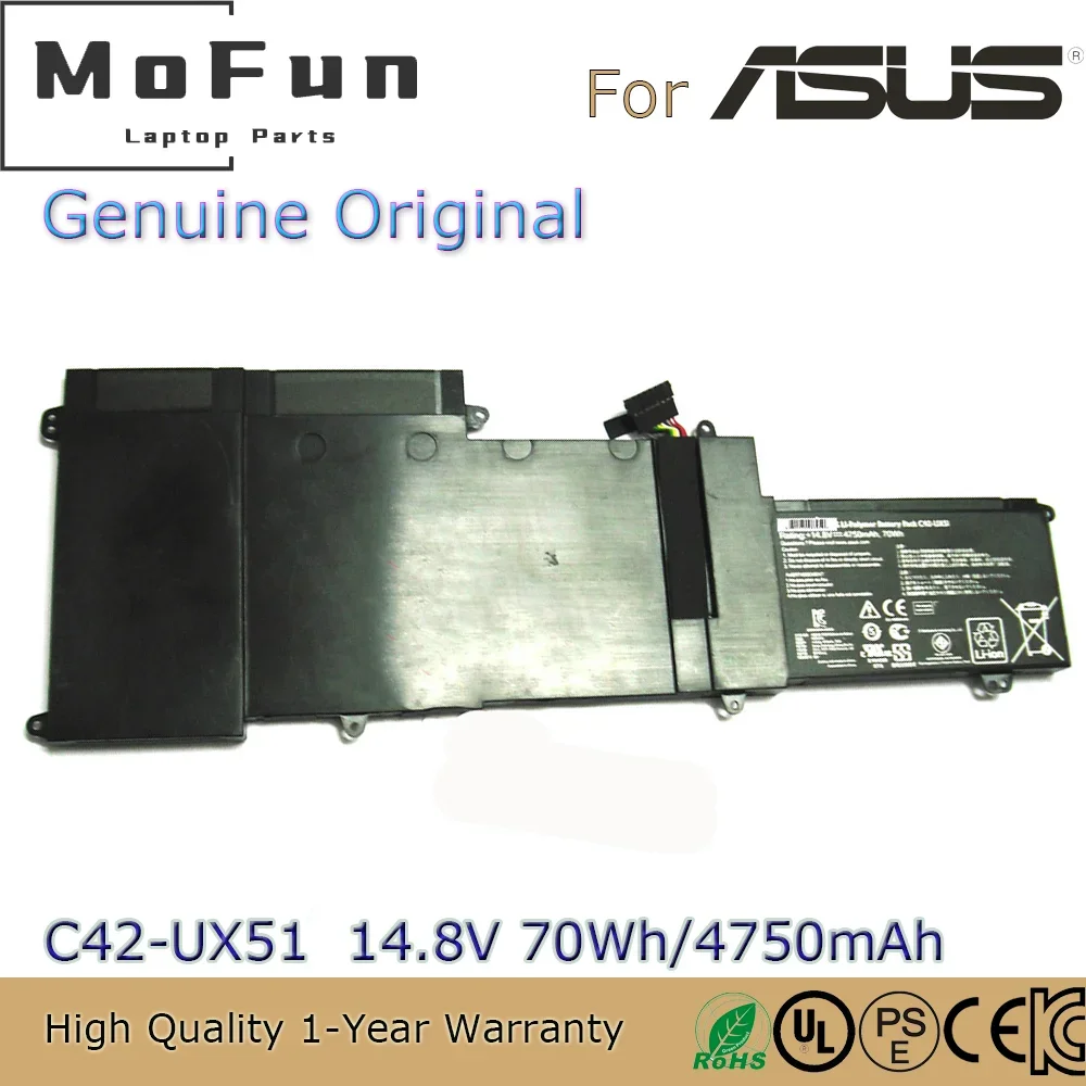 

Совершенно новый оригинальный аккумулятор для ноутбука C42-UX51 14,8 В 4750 мАч для Asus ZenBook U500VZ U500V UX51 U500 UX51VZA UX51VZ и т. д.