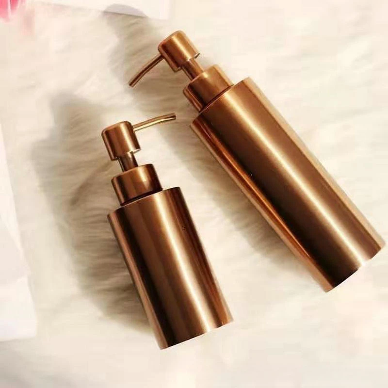 

304 Stainless Steel Soap Dispenser Rose Gold Countertop Lotion Bottle for Bathroom Kitchen Hand Wash Refillable Liquid Container