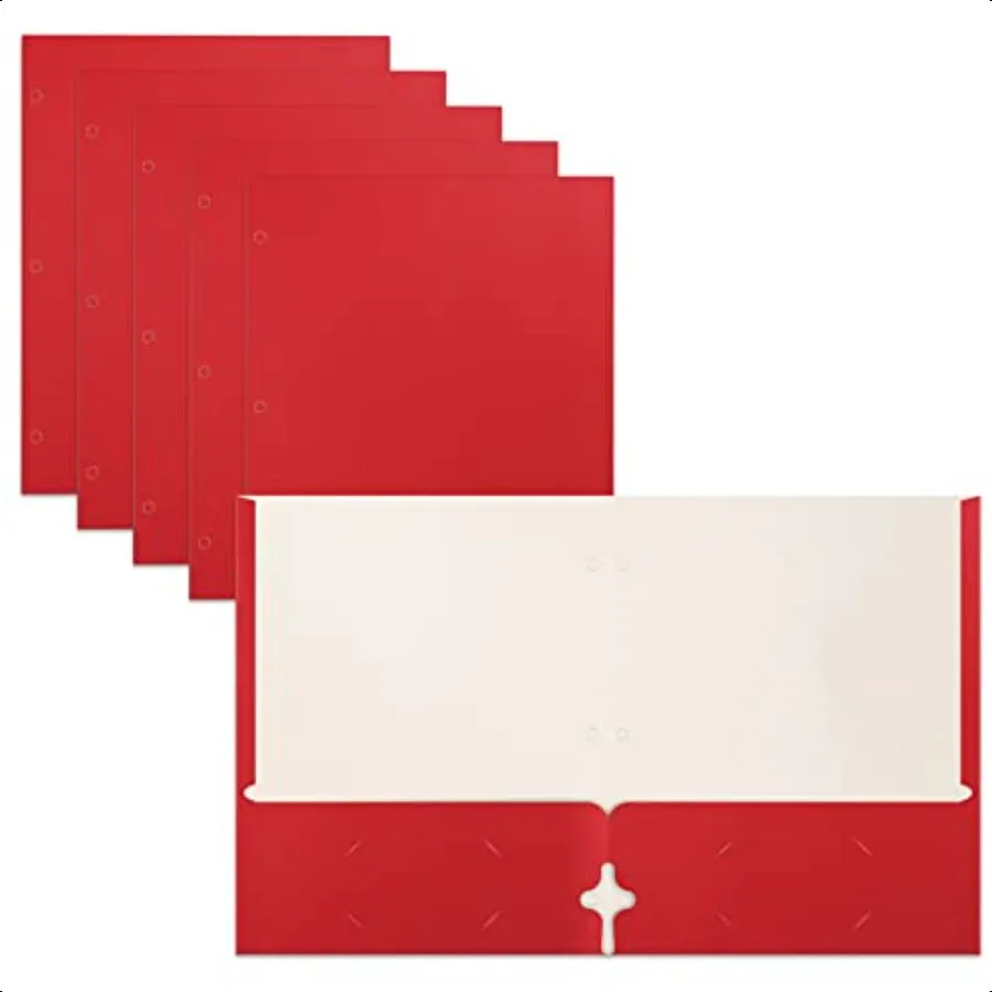 

Two Pocket Portfolio Folders 50Pack RED Letter Size Paper Folders 50 Pieces Red