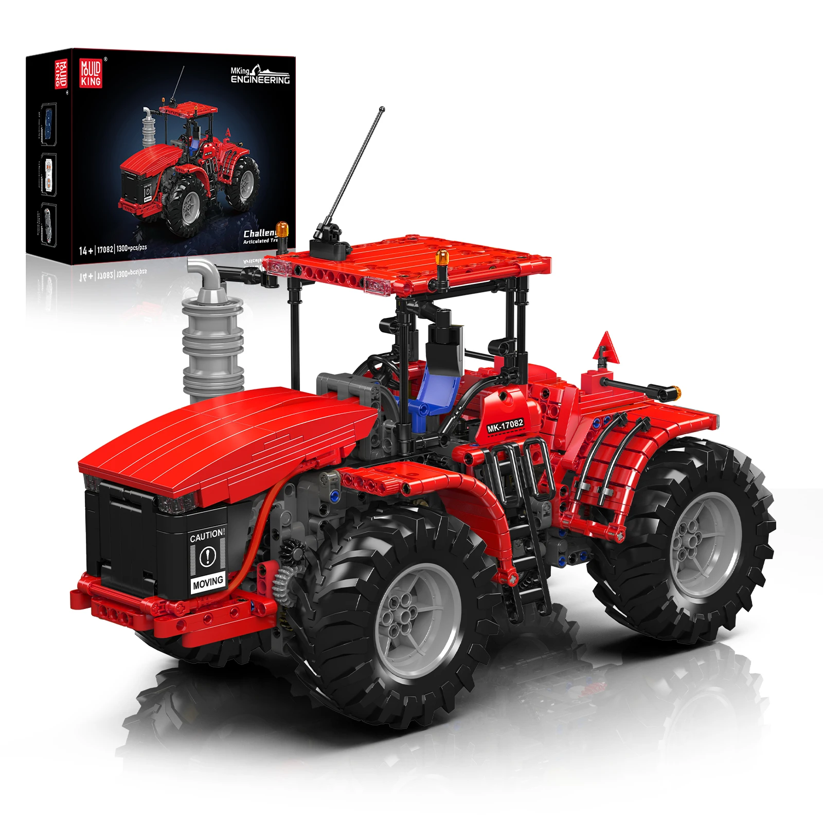 

Mould King 1300pcs Red/Yellow Challenger Hinge Tractor Building Blocks Engineering Series