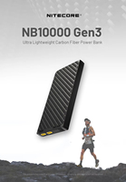 NITECORE NB10000 Gen3 Lightweight Carbon Fiber Power Bank 10000mAh Mobile Powerbank Dual USB-C 18W QC3.0 22.5W Fast Charger ﻿