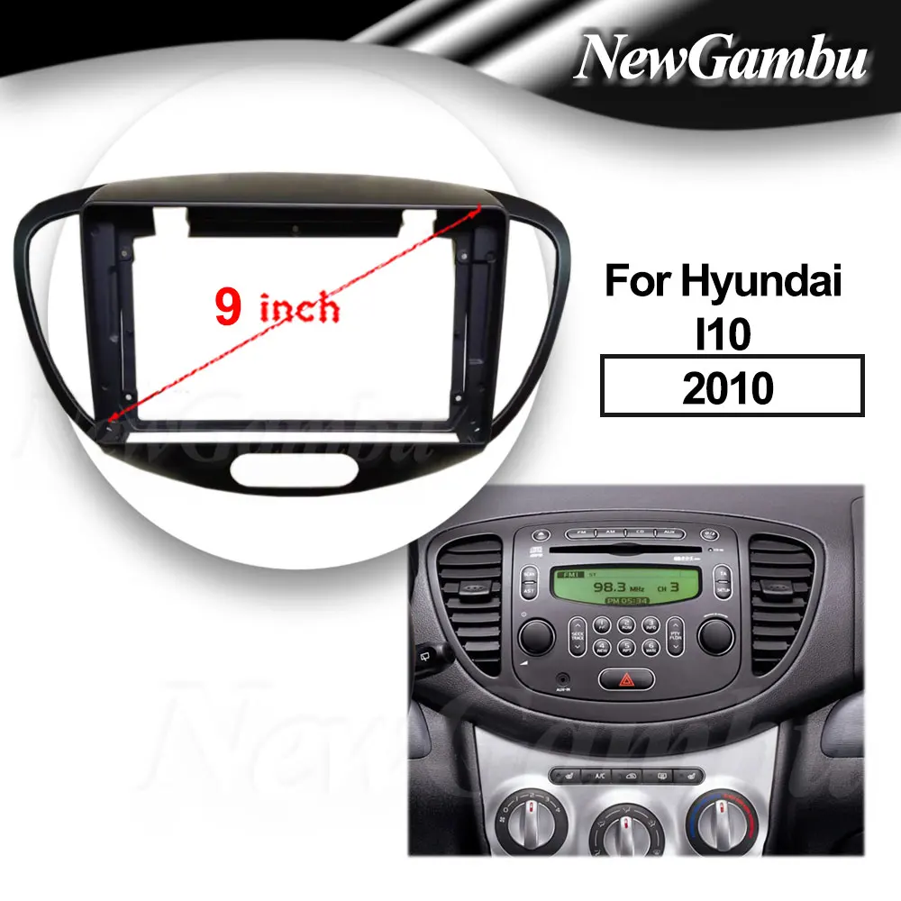 

9 inch 2Din Car DVD Frame Audio Fitting Adaptor Dash Trim Kits Facia Panel For Hyundai i10 Grand i10 2007-2012 Player