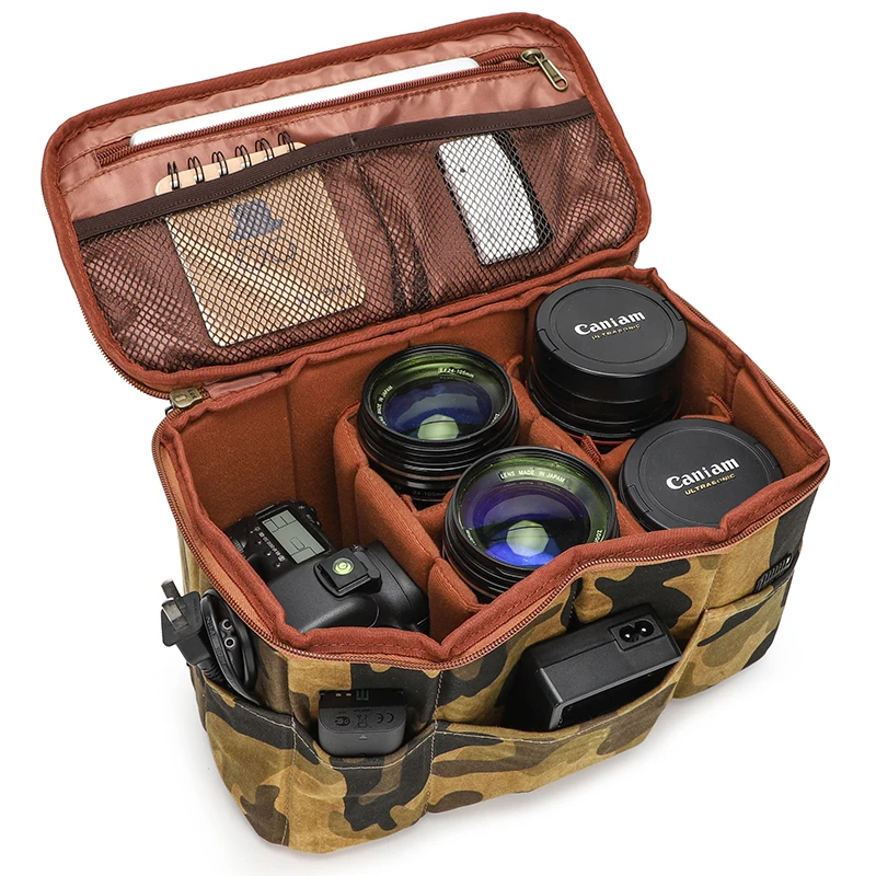 QISEMIAN Digital SLR Camera Bag - Lens Case - A Protective Cover Suitable for Canon, Nikon and Sony Mirrorless Cameras
