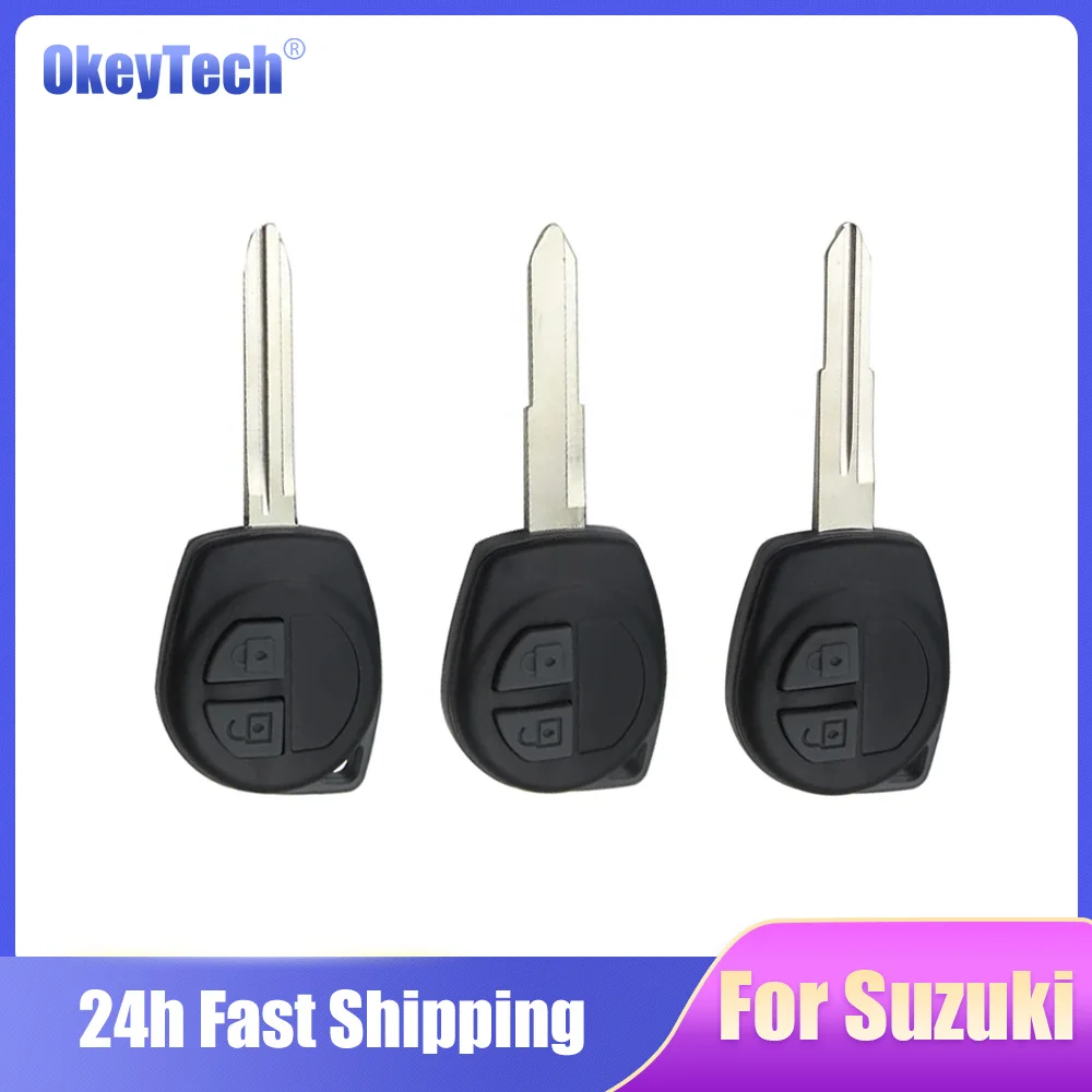 

Okeytech 2 Buttons Remote Car Key Case FOB Shell Fob Housing For Suzuki grand vitara SWIFT HU133R/TOY43/SZ11R Rubber Button Pad