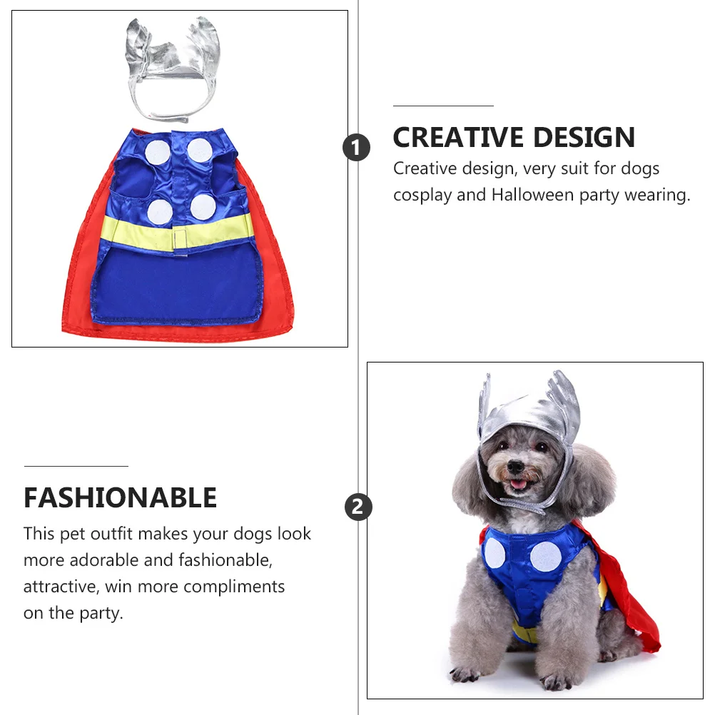 

1Set Pet Halloween Costume Dog Outfit Hat Comfortable Polyester Adorable Cosplay Clothes for Party Pet Costume