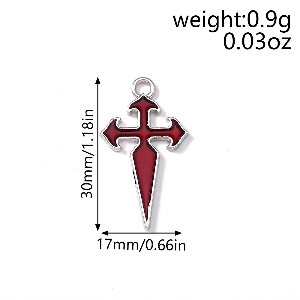 Leslie 5 Stück Retro Gothic Spinnennetz Herz Kreuz Charms für Schmuckherstellung Metall Steampunk Herz Anhänger DIY Ohrringe Halsketten – Detail 19