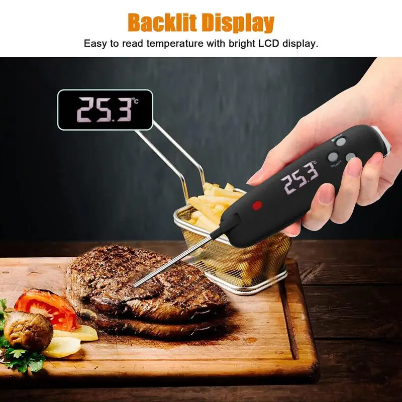 Instant Read Meat Thermograph Waterproof Instant Read Food Thermograph Food Thermograph With Probe For Grilling  Smoker Roast