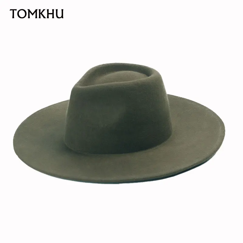 

100% wool Top Hat 9.5cm Wide Brim Fedora Hat Men Women Autumn Winter Felt Jazz Hat Classic Church Fedoras Chapeau Sombrero Mujer