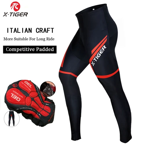 X-TIGER primavera otoño pantalones de ciclismo Coolmax con almohadilla de gel 5D Pantalon MTB pantalones de bicicleta de carretera de montaña medias de bicicleta