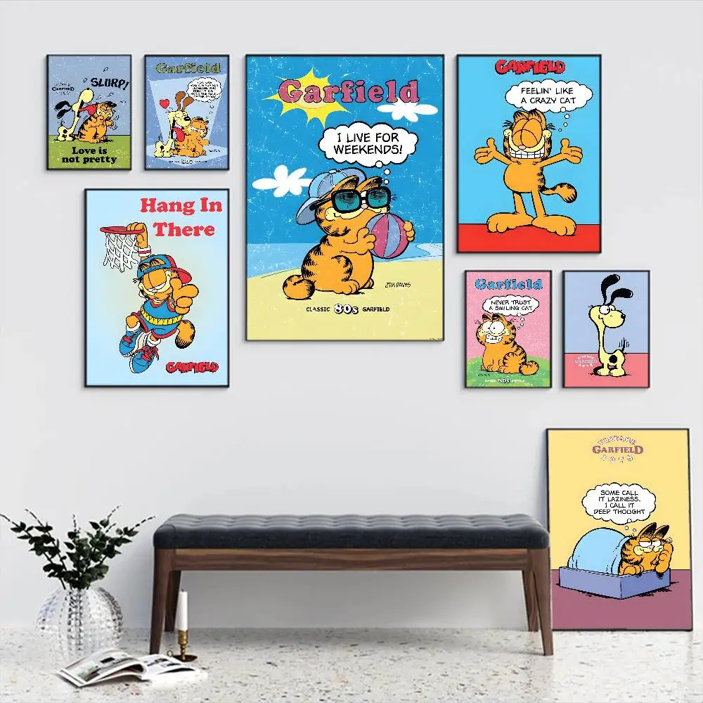 Anime G-Garfields Cat Classic Vintage Posters HD Quality Wall Art Retro Posters for Home Room Wall Decor