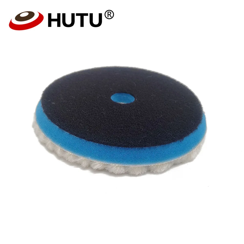 HUTU  3/5Inch Car Polishing Wool Pad For Polisher Stripe Wollen Pad With Blue Sponge