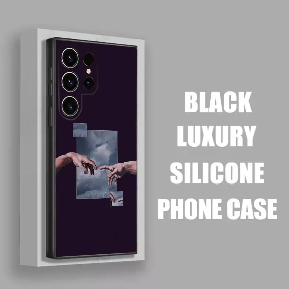 The Creation of Adam Michelangelo Phone Case For Samsung S25,S24,S21,S22,S23,S30,Ultra,S20,Plus,Fe,Lite,5G Black Cover