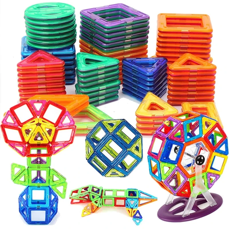 Magnets Toys for Kids 30-168pcs Medium Size Magnetic Blocks Magnetic Constructor Designer Set Educational Toys for Children