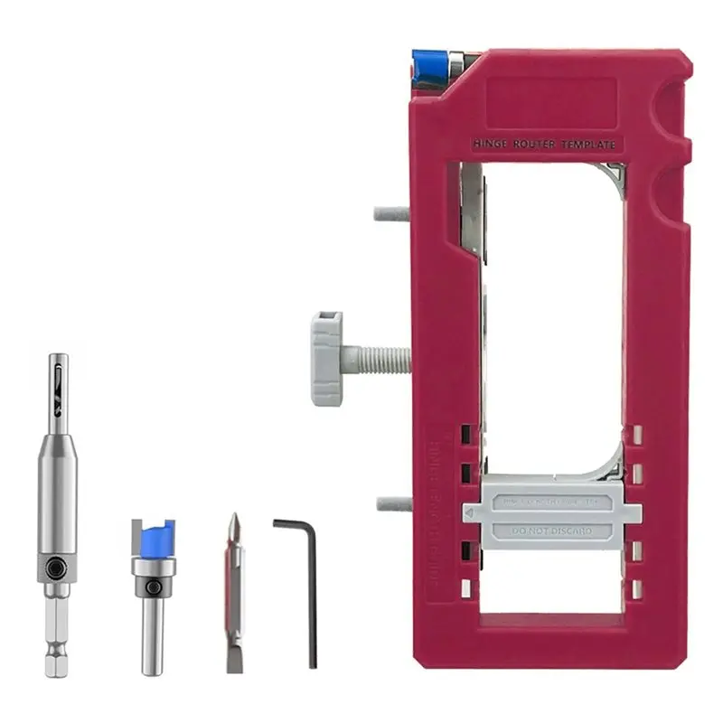 ABCA-Door Hinge Mortise Template Adjustable Door Hinge Jig Kit Fits 90 Degree Anglesand Door Hinges With Hinge Type Square