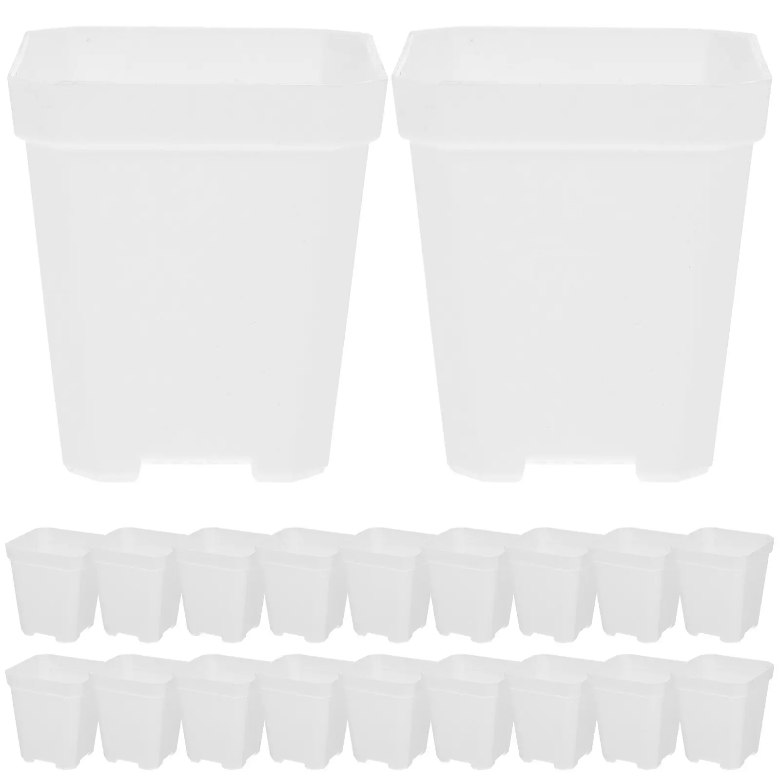20Pcs Nursery Pots Hollow Bottom Seedling Planter Drainage Plastic Plant Pots Indoor Outdoor Garden Supplies Flowerpots