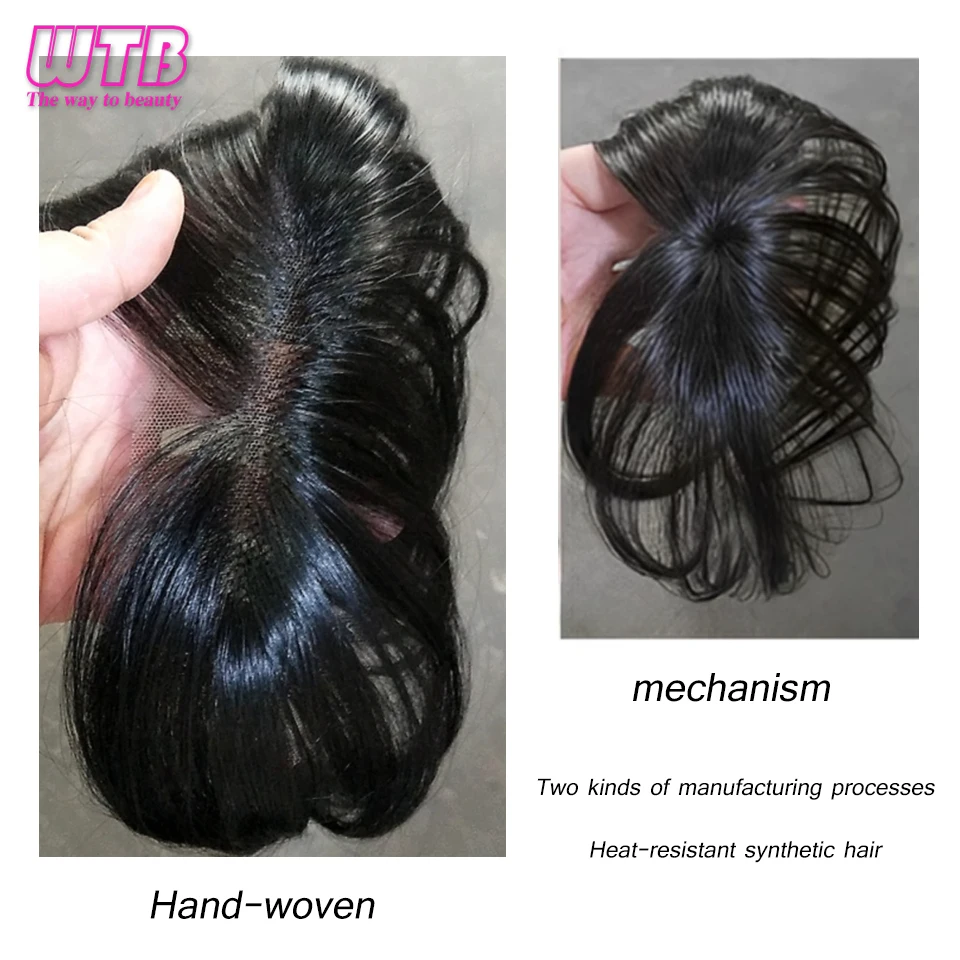 Frange de cheveux synthétiques à clipser avec favoris pour femmes, extensions de cheveux, postiche naturelle, utilisation 03