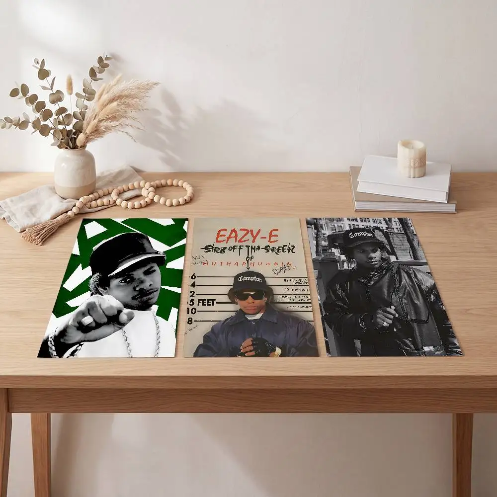 West Coast Hip Hop Rapper Eazy E Vintage Poster Self-adhesive Art Waterproof Paper Sticker Coffee House Bar Room Wall Decor
