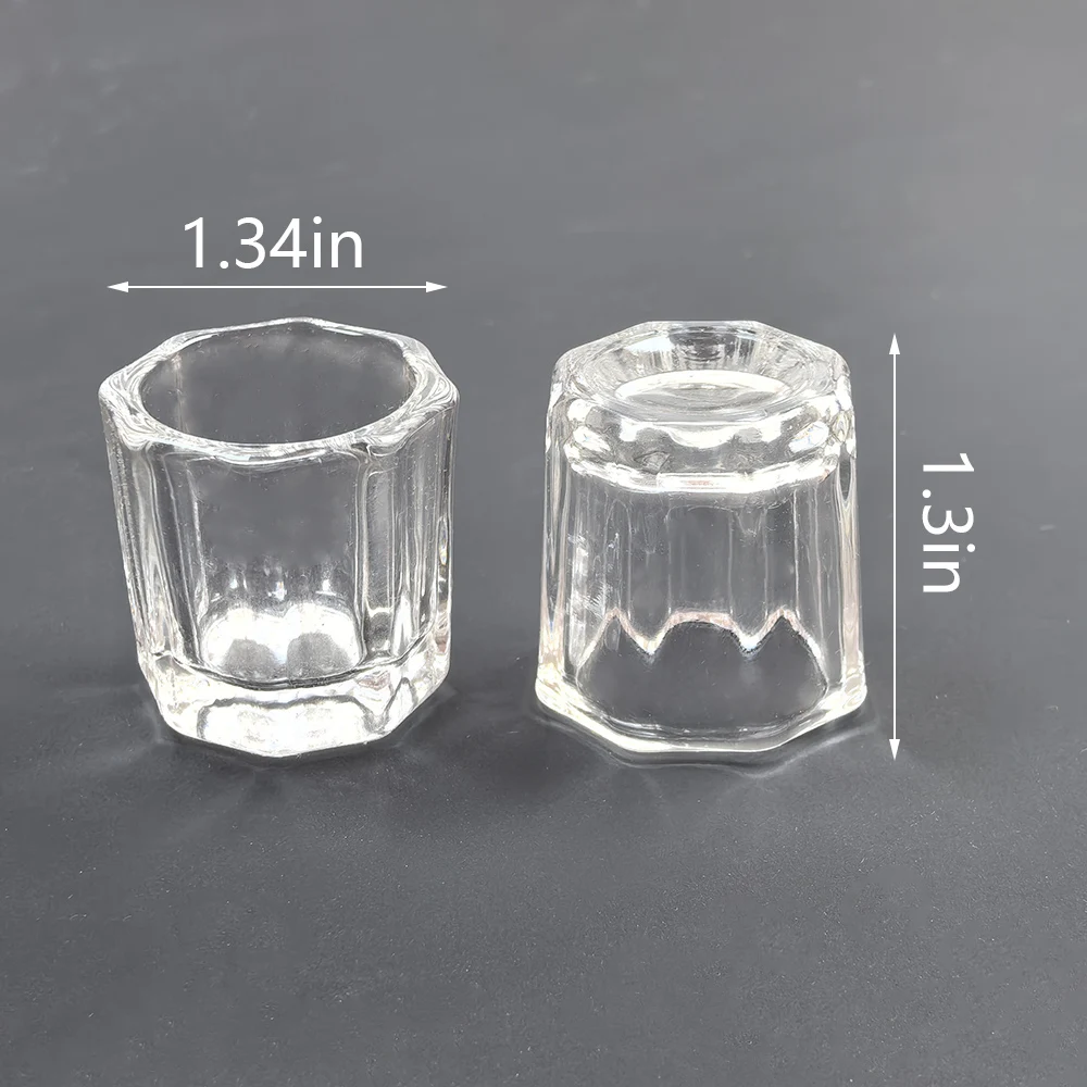 Nail Art Acrylic Liquid Cup Dappen Dish Container Glass Crystal Cups Glassware Tools for Nail Art Design