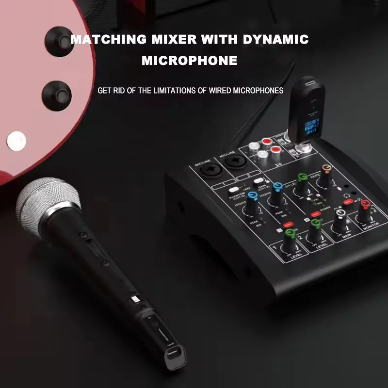 Professional Wireless XLR Transmitter and Receiver UHF XLR Adapter System for Dynamic Microphone Audio Mixer