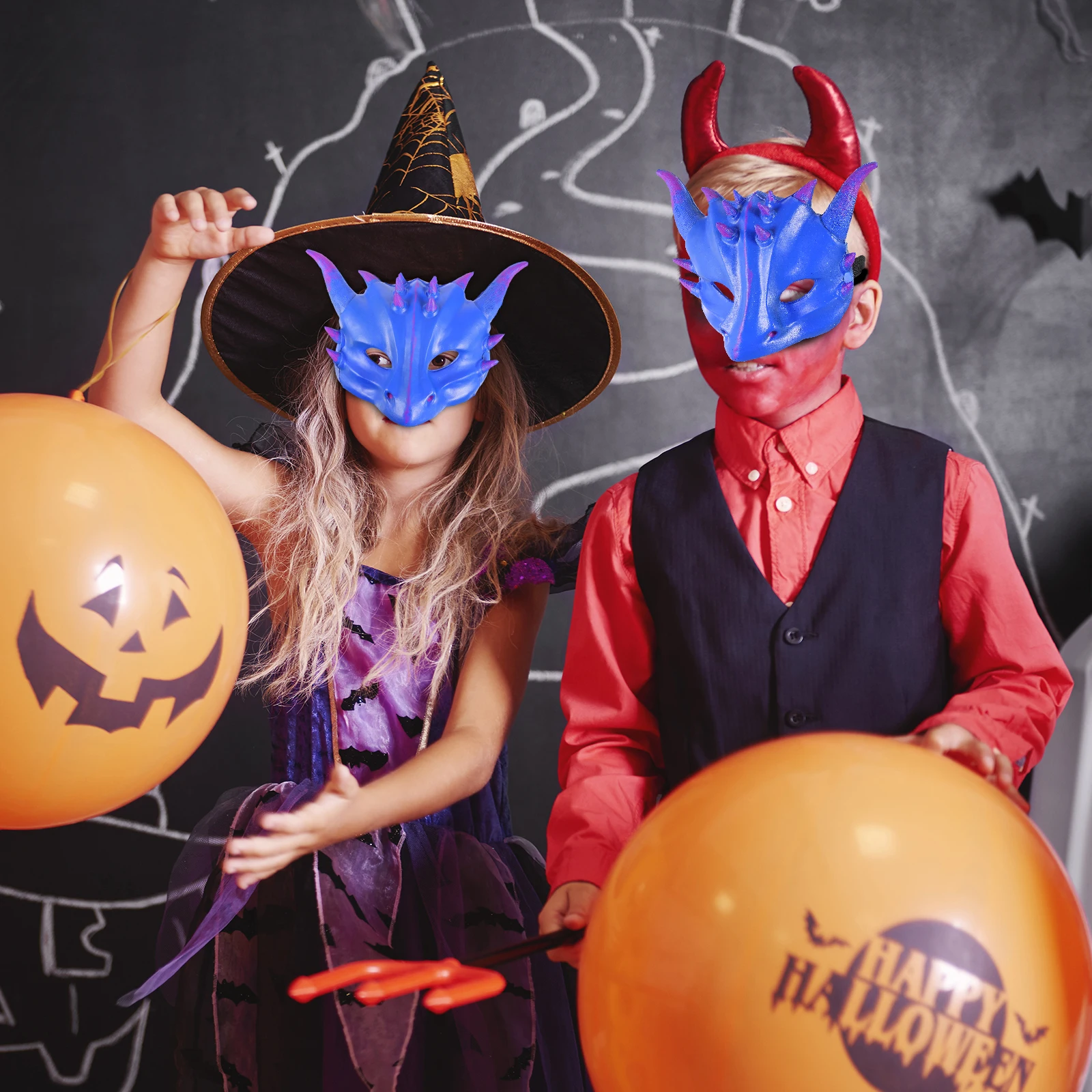 

Kids Dragon Halloween Party Carnival Cosplay Costume Pu Mask Scary Cartoon Mask for Children Masquerade Dance Festival Accessory