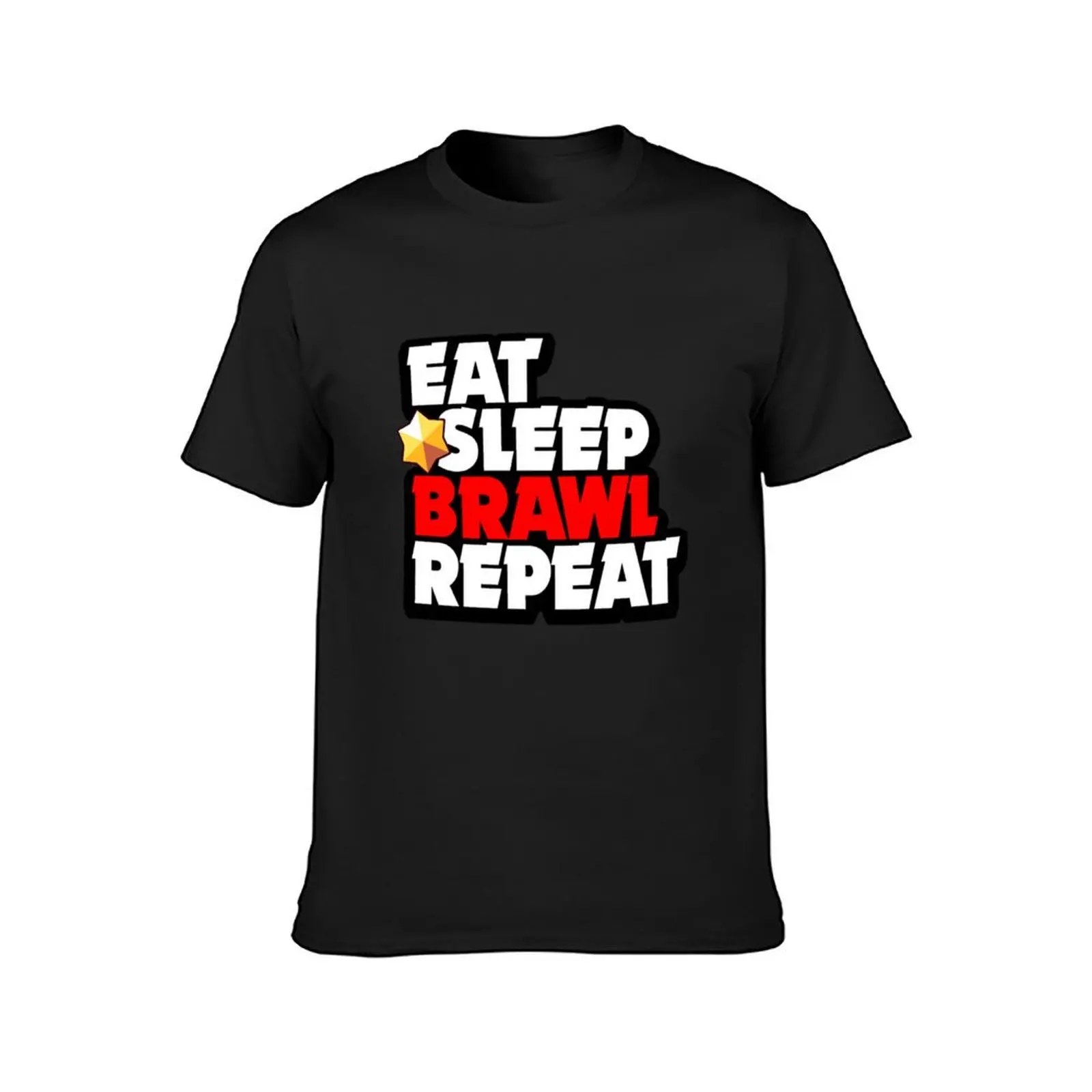 eat sleep brawl repeat T-Shirt boys whites vintage clothes hippie clothes summer top t shirt for men