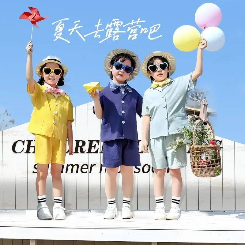 2 PCS set Summer Boys Clothing set Thin Soft Shirts+Shorts Pants Kid Children baby toddler Handsome Suits clothes 5-15 years