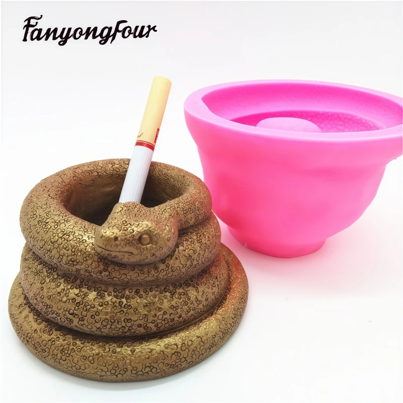Silicone Rubber Mold Snake Ashtray Flipping Gypsum Resin Candle Concrete Crystal Drip Glue DIY Handmade Crafts Display