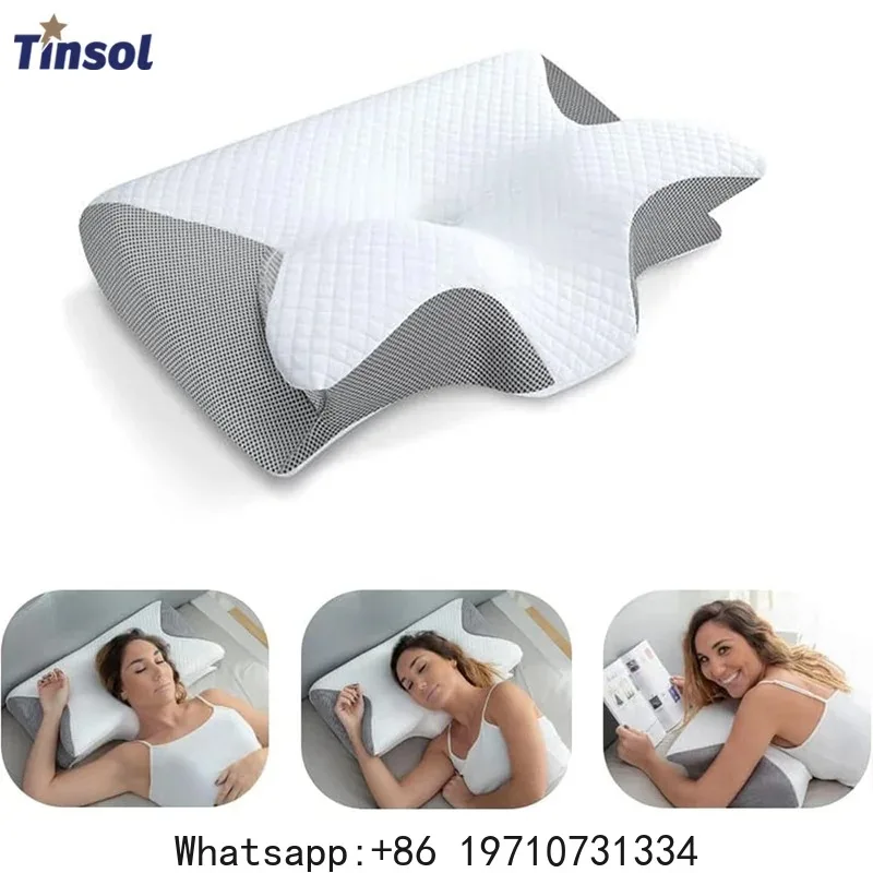 Memory foam cervical support pillow featuring 3D airflow technology for pain-free sleep and relief from neck discomfort