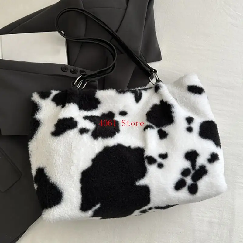 

Plush Top Handle Bag for Women Korean Styles Handbag All-Matching Shoulder Bag